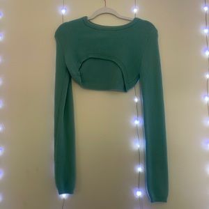 Teal crop Zara sweater